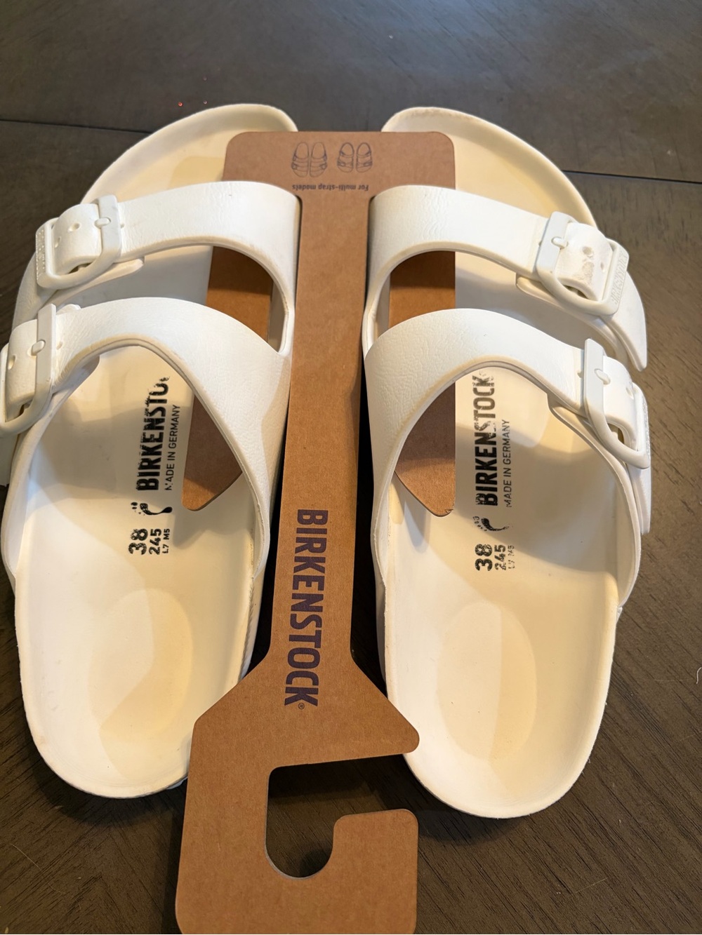 Birkenstock White Two-Strap Arizona Sandals